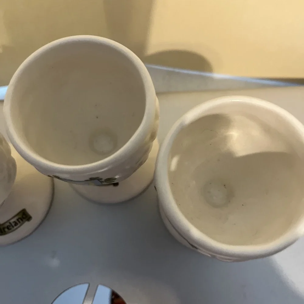 CARRIGALINE POTTERY vintage porcelain egg cup Carrigcraft Set Of 3
